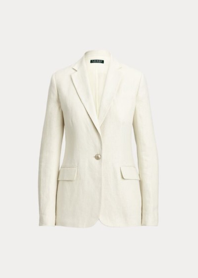 Ralph Lauren Herringbone Linen Blazer Dame Danmark (OJLIH7285)